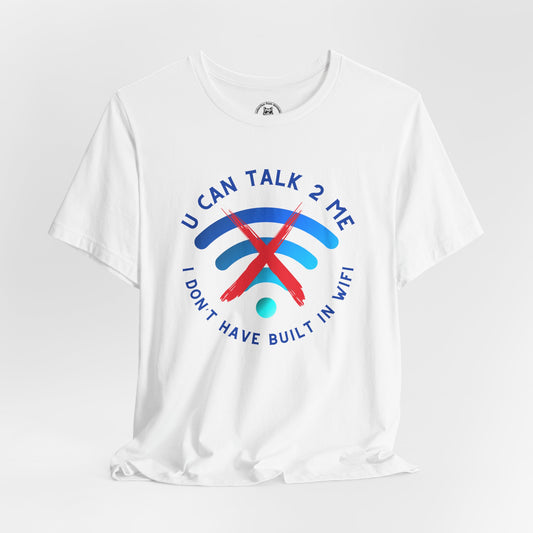 No WiFi T-Shirt – Funny Blue Tech-Free Chat Symbol Tee