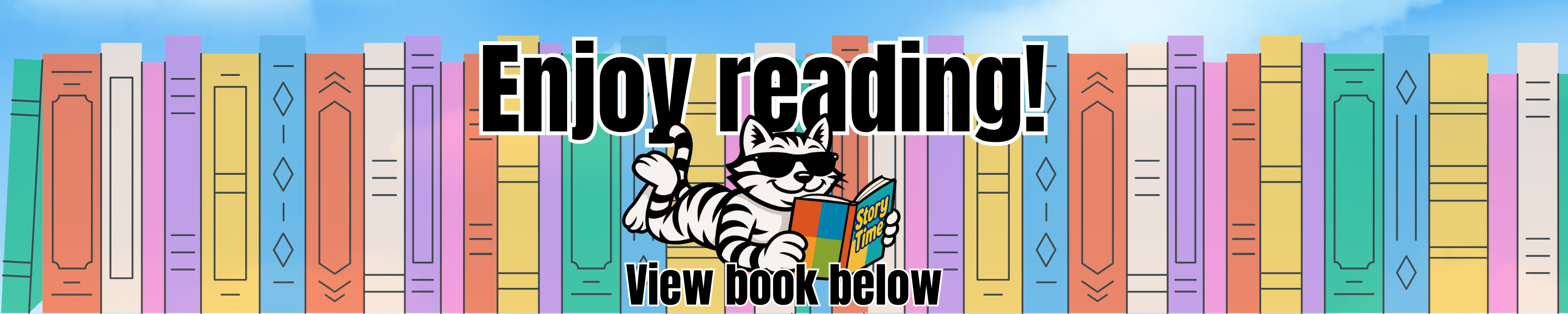 Don't Ask Meow Ebook page with Shrugz reading a book 