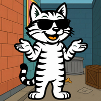 Don't Ask Meow Shrugz Character Image - Shrug pose