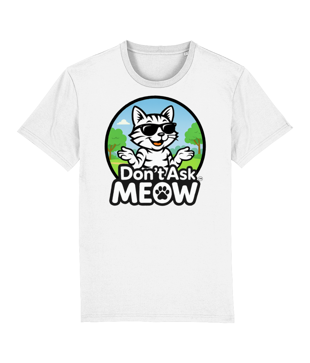 Don't Ask Meow Adults Logo T-Shirt White