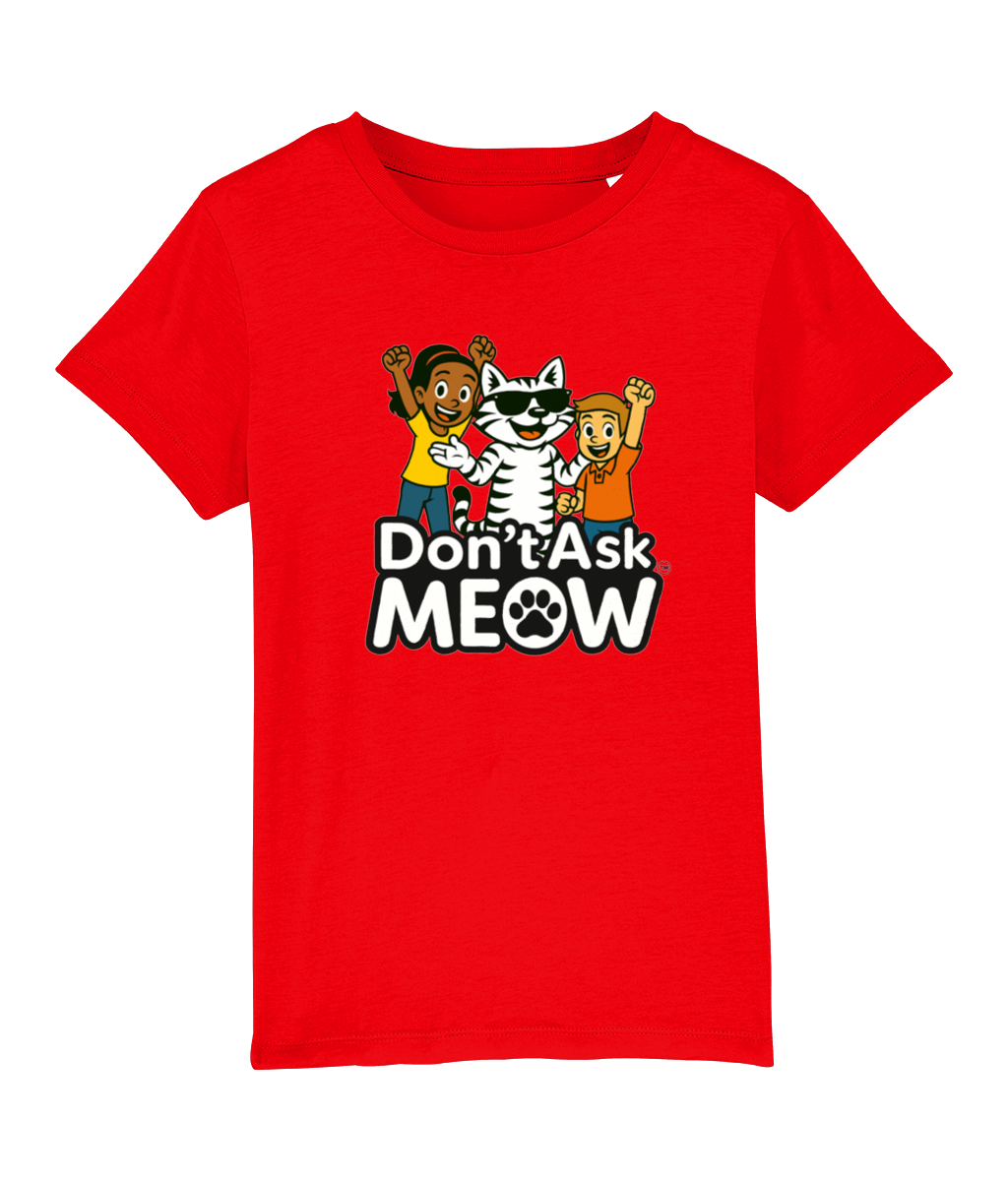 Don't Ask Meow Children's Character T-Shirt Red
