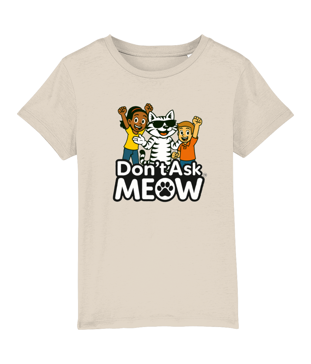 Don't Ask Meow Children's Character T-Shirt Natural