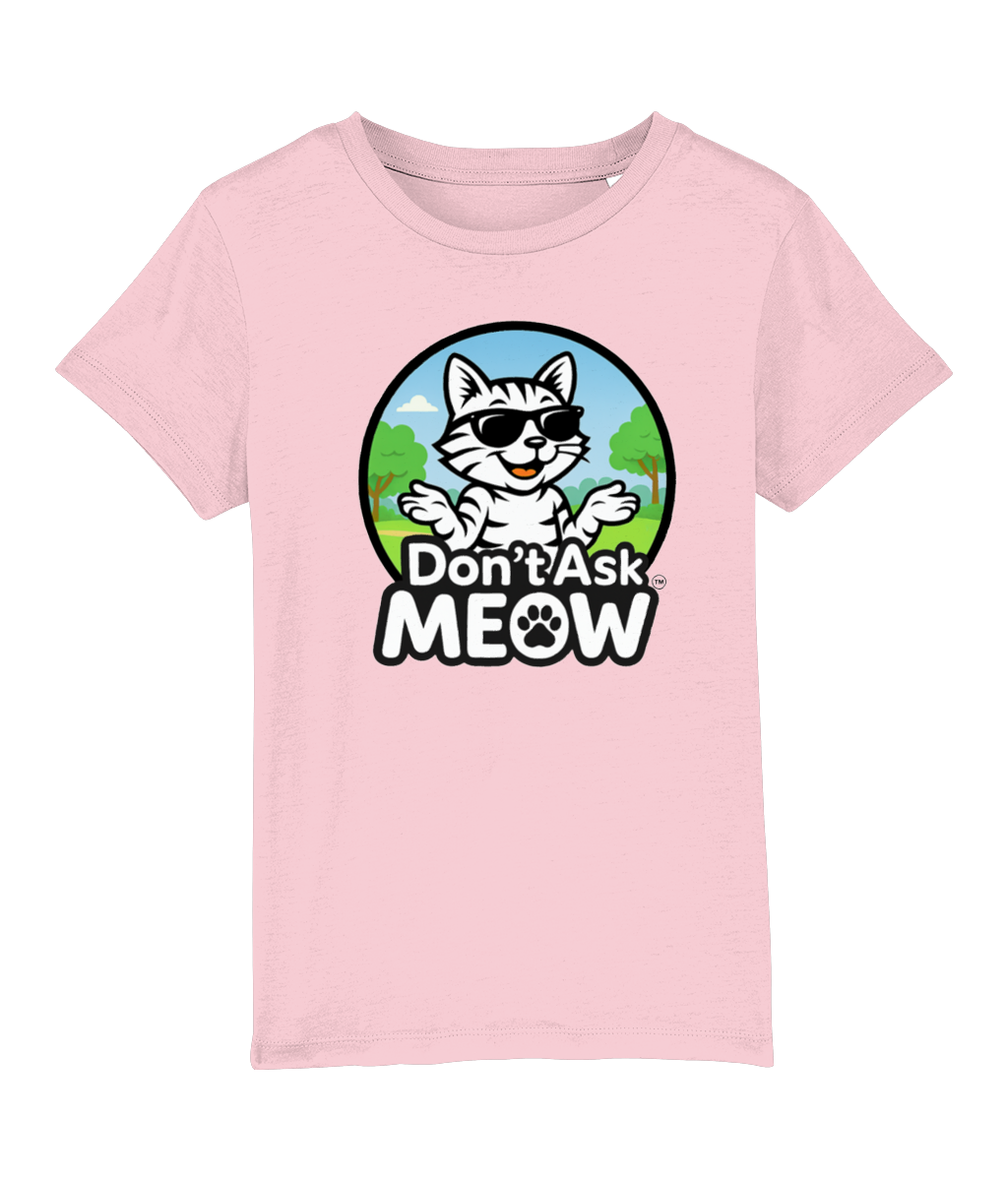 Don't Ask Meow Children's Logo T-Shirt Pink