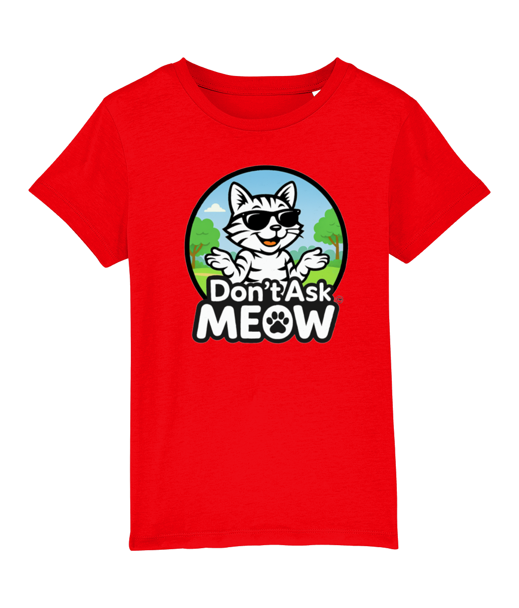 Don't Ask Meow Children's Logo T-Shirt Red
