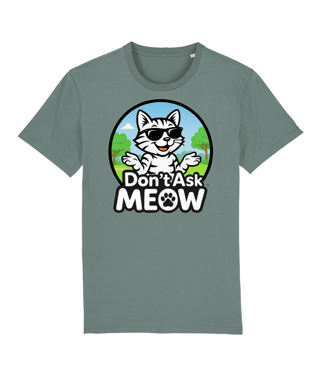 Don't Ask Meow Adults Logo T-Shirt Green