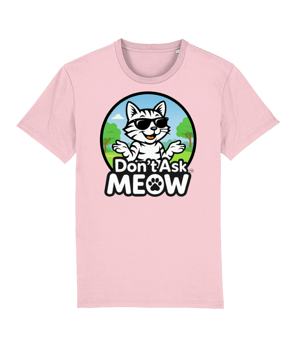 Don't Ask Meow Adults Logo T-Shirt Pink