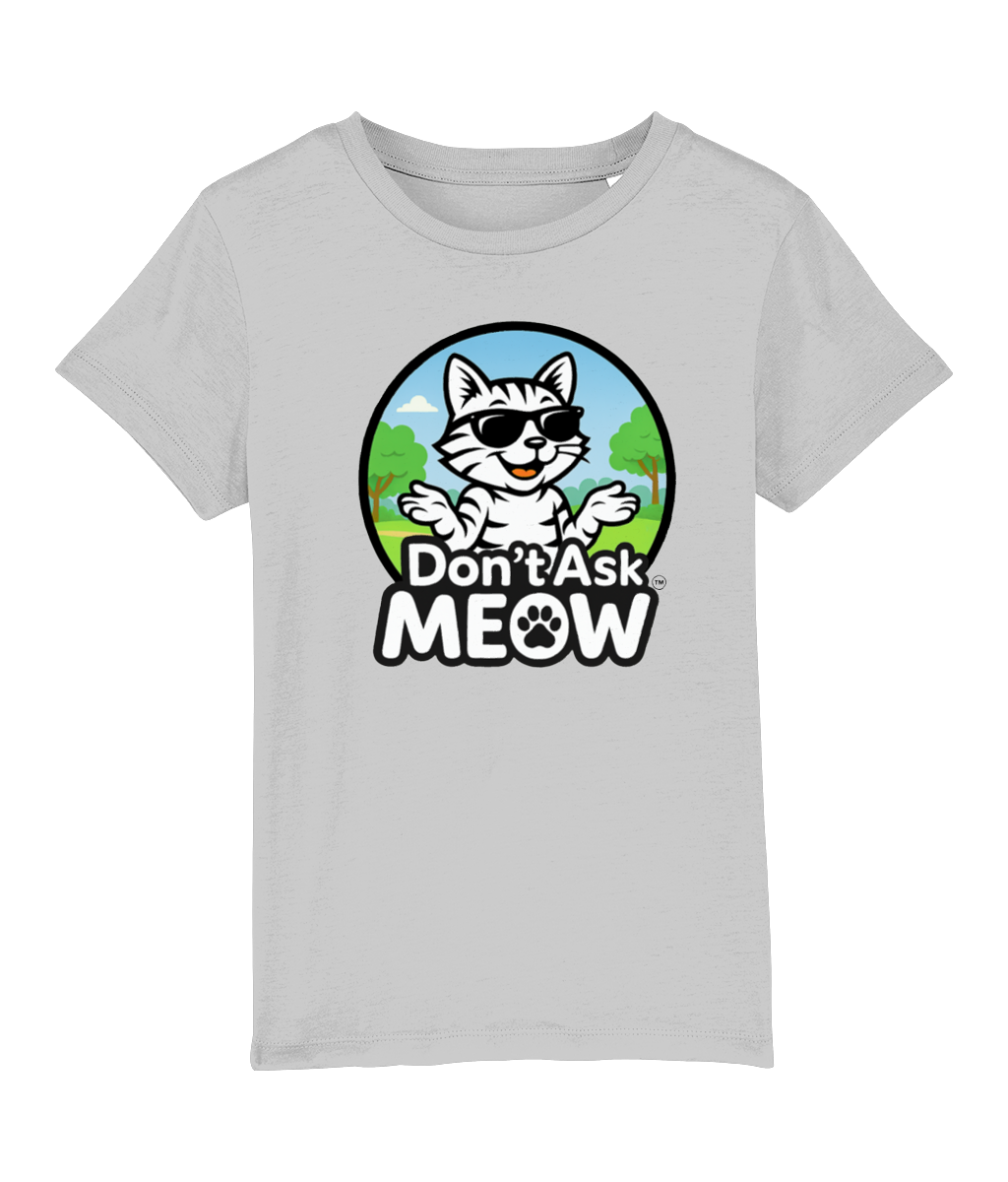 Don't Ask Meow Children's Logo T-Shirt Grey