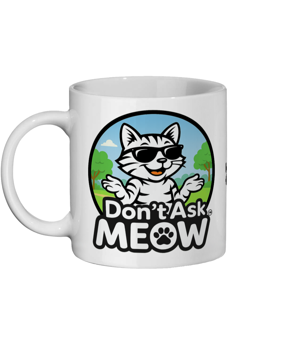 Don't Ask Meow Logo Mug Left Side