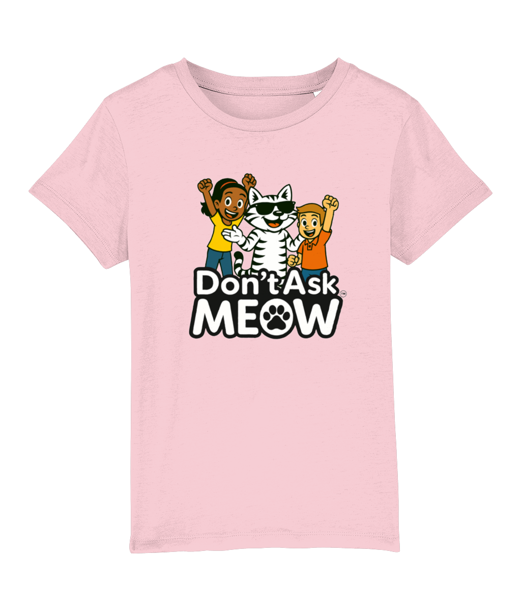 Don't Ask Meow Children's Character T-Shirt Pink