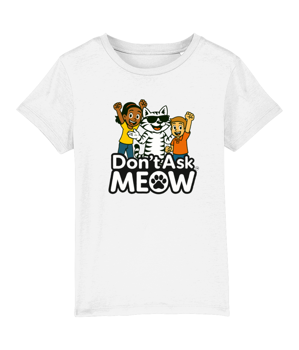Don't Ask Meow Children's Character T-Shirt White